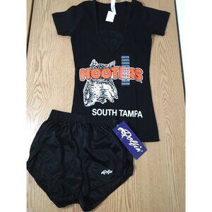 B-33 #18 New Hooters Girl Rare Uniform V-Neck Short Sleeve Tee South Tampa Xxs